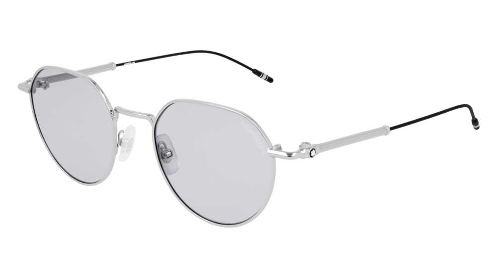 Montblanc Sunglass Man Silver Silver Grey