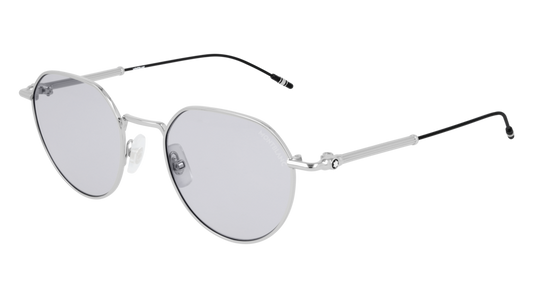 Montblanc Sunglass Man Silver Silver Grey