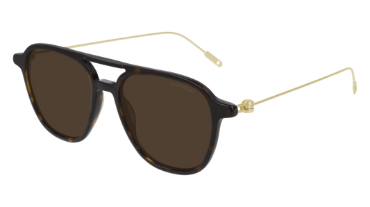 Montblanc Sunglass Man Havana Gold Brown