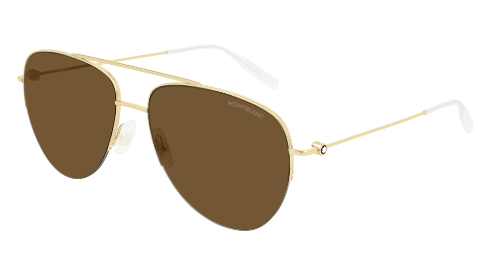 Montblanc Sunglass Man Gold Gold Brown