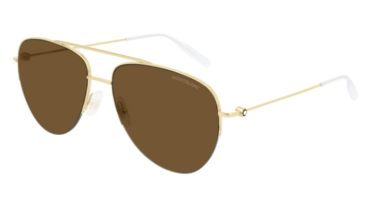 Montblanc Sunglass Man Gold Gold Brown