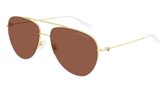 Montblanc Sunglass Man Gold Gold Brown