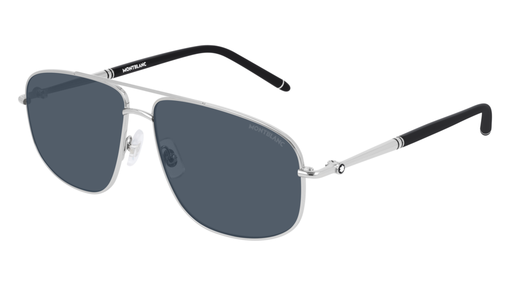 Montblanc Sunglass Man Silver Silver Blue