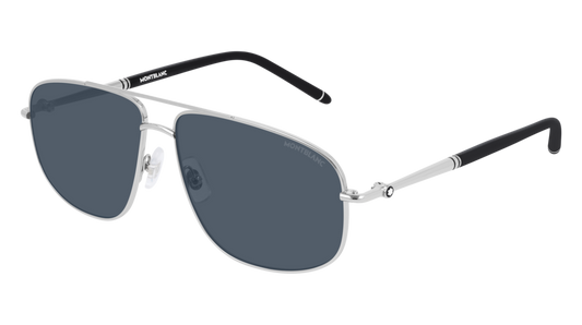 Montblanc Sunglass Man Silver Silver Blue