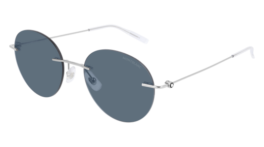 Montblanc Sunglass Man Silver Silver Blue