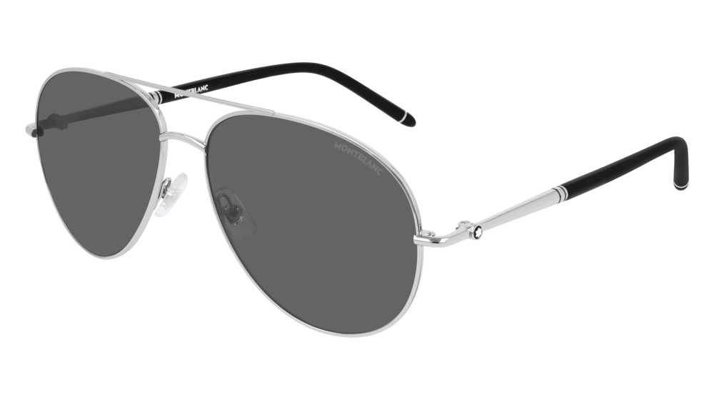 Montblanc Sunglass Man Silver Silver Grey