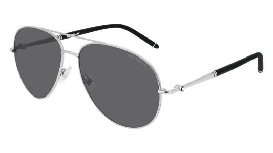 Montblanc Sunglass Man Silver Silver Grey