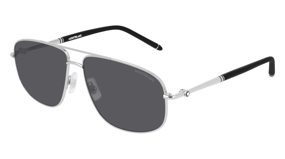 Montblanc Sunglass Man Silver Silver Grey