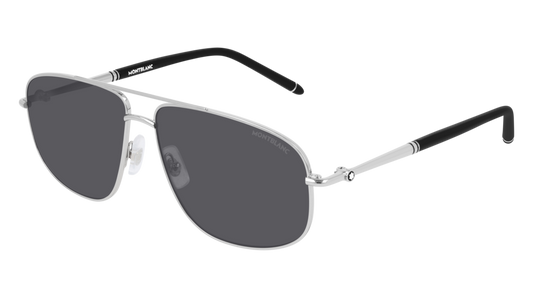 Montblanc Sunglass Man Silver Silver Grey