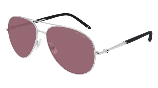 Montblanc Sunglass Man Silver Silver Red