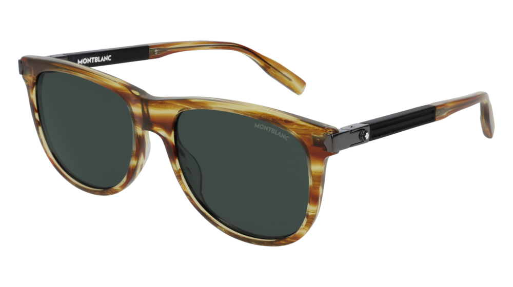 Montblanc Sunglass Man Havana Black Green