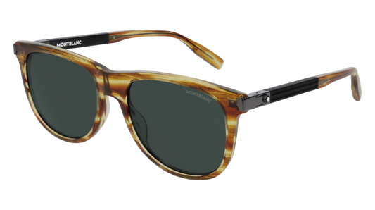 Montblanc Sunglass Man Havana Black Green