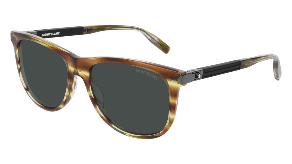 Montblanc Sunglass Man Havana Black Green