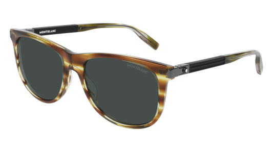 Montblanc Sunglass Man Havana Black Green