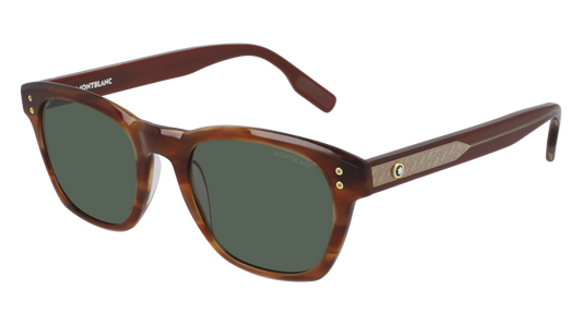 Montblanc Sunglass Man Havana Brown Green