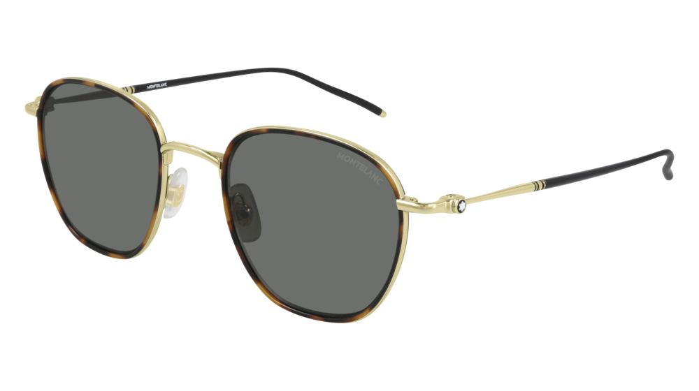 Montblanc Sunglass Man Havana Gold Grey