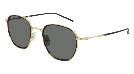 Montblanc Sunglass Man Havana Gold Grey