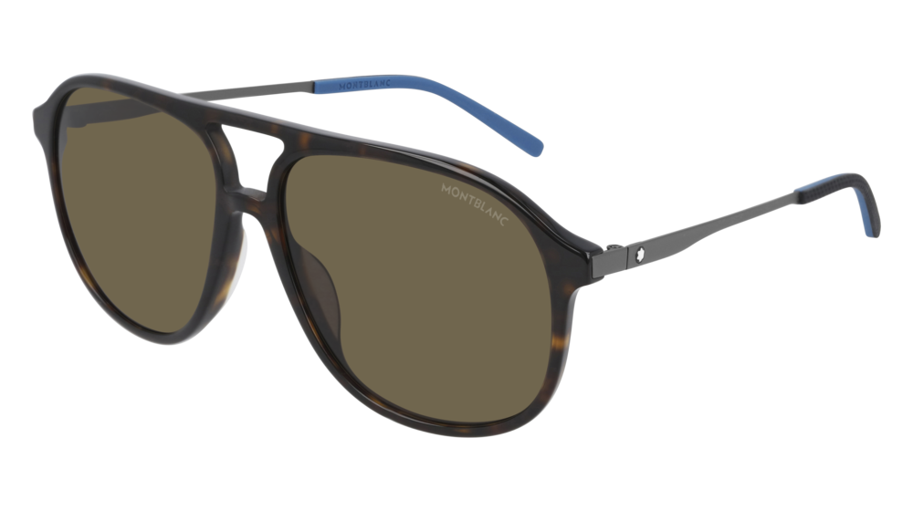 Montblanc Sunglass Man Havana Ruthenium Brown