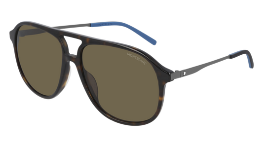 Montblanc Sunglass Man Havana Ruthenium Brown