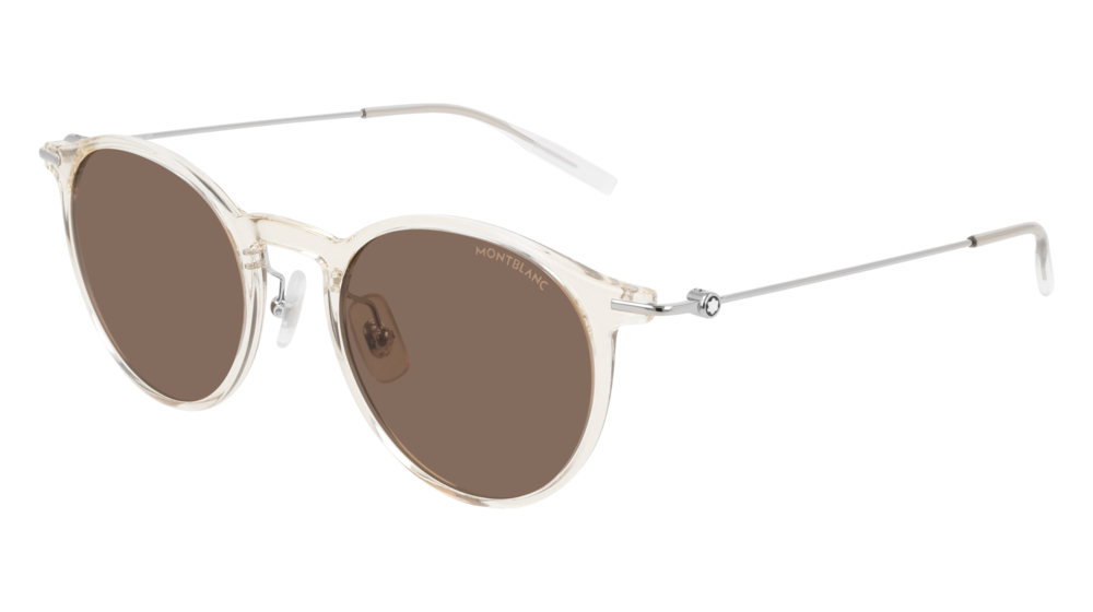 Montblanc Sunglass Man Beige Silver Brown