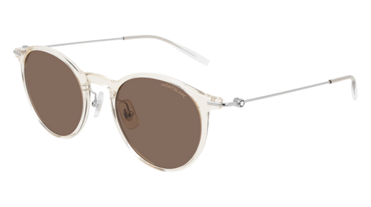 Montblanc Sunglass Man Beige Silver Brown