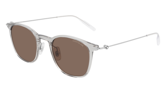 Montblanc Sunglass Man Grey Silver Brown