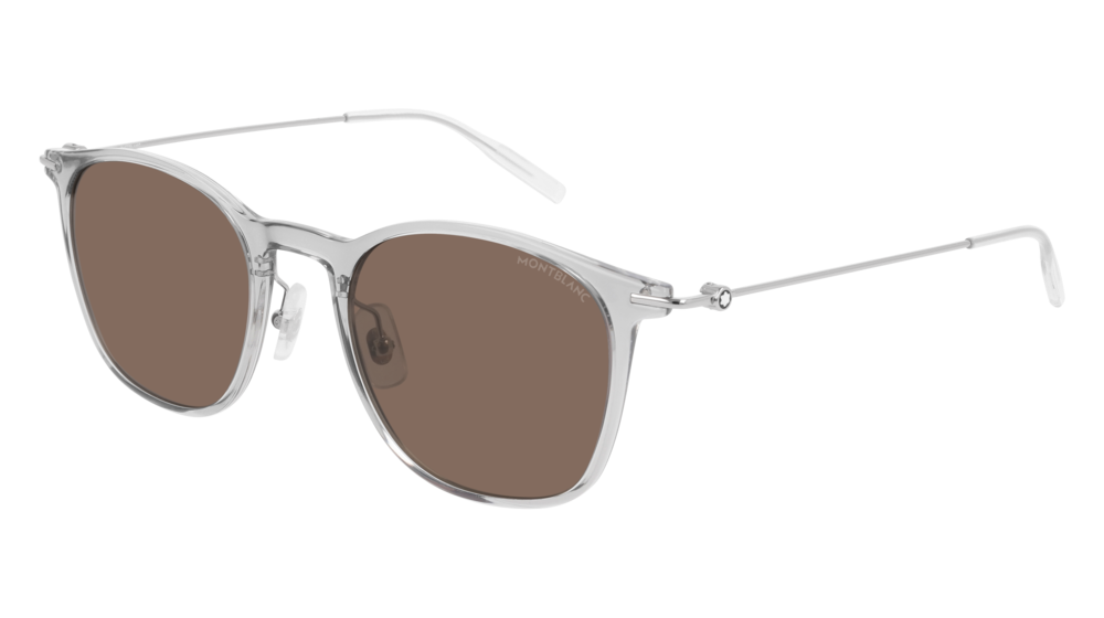 Montblanc Sunglass Man Grey Silver Brown