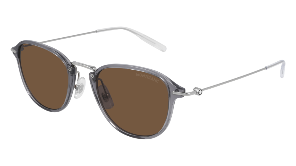 Montblanc Sunglass Man Grey Silver Brown