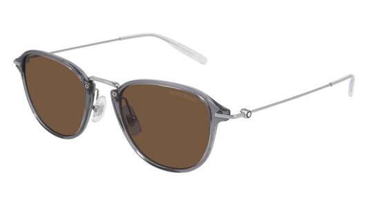 Montblanc Sunglass Man Grey Silver Brown