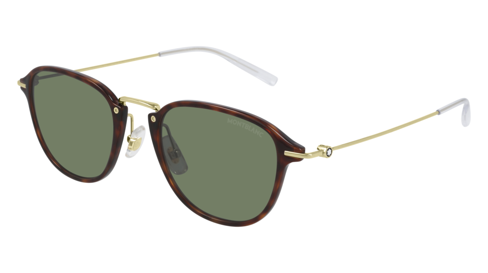 Montblanc Sunglass Man Havana Gold Green