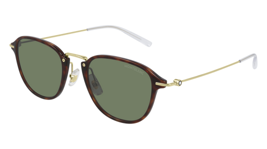 Montblanc Sunglass Man Havana Gold Green