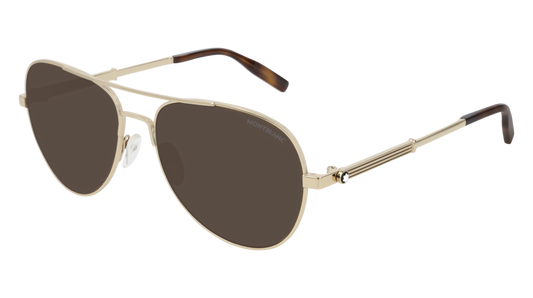 Montblanc Sunglass Man Gold Gold Brown