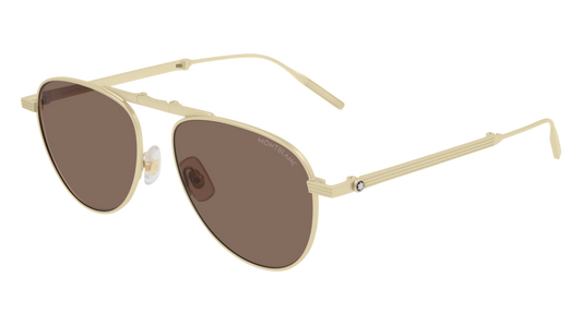 Montblanc Sunglass Man Gold Gold Brown