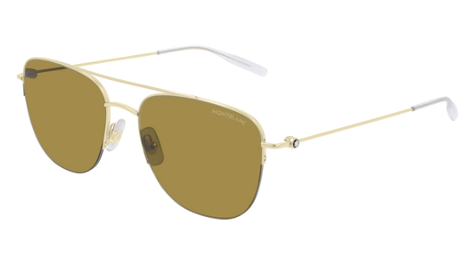 Montblanc Sunglass Man Gold Gold Brown