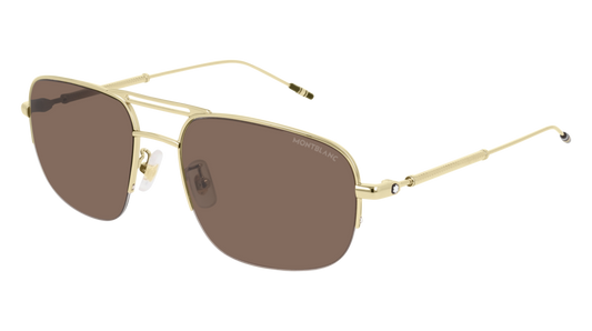 Montblanc Sunglass Man Gold Gold Brown