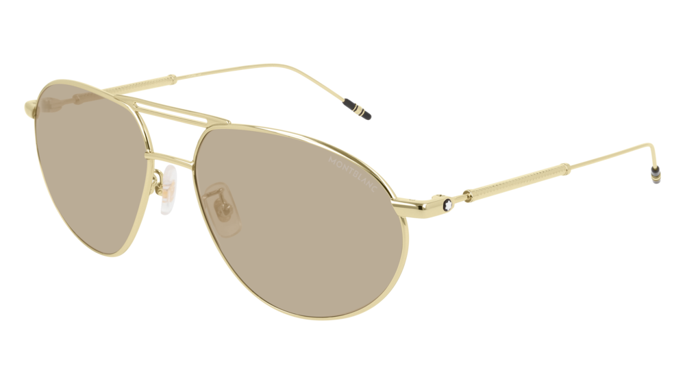 Montblanc Sunglass Man Gold Gold Brown