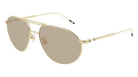 Montblanc Sunglass Man Gold Gold Brown