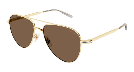 Montblanc Sunglass Man Gold Gold Brown