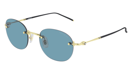 Montblanc Sunglass Man Gold Gold Light Blue