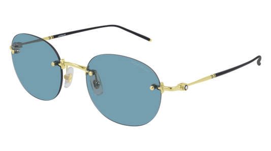 Montblanc Sunglass Man Gold Gold Light Blue