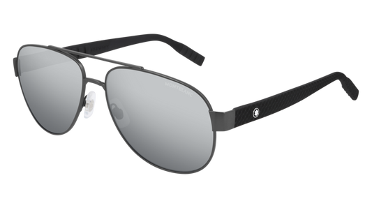 Montblanc Sunglass Man Ruthenium Black Silver