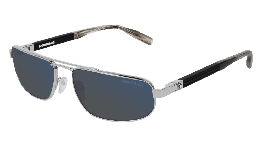 Montblanc Sunglass Man Silver Black Blue