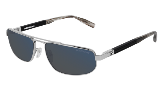 Montblanc Sunglass Man Silver Black Blue