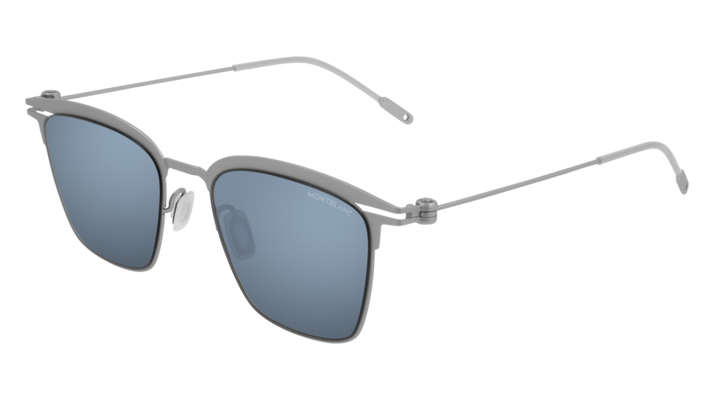 Montblanc Sunglass Man Silver Silver Blue