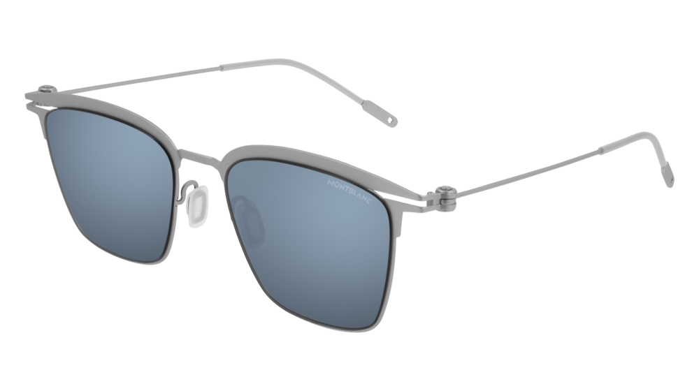 Montblanc Sunglass Man Silver Silver Blue