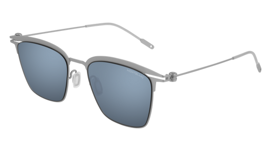 Montblanc Sunglass Man Silver Silver Blue