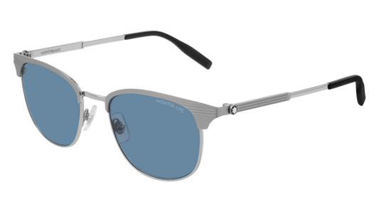 Montblanc Sunglass Man Silver Silver Blue