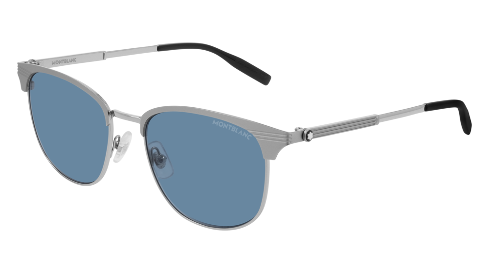 Montblanc Sunglass Man Silver Silver Blue