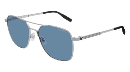 Montblanc Sunglass Man Silver Silver Blue