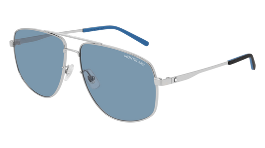 Montblanc Sunglass Man Silver Silver Blue